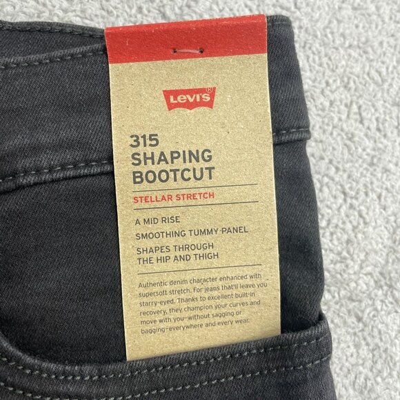 NEW Levis 315 Women's 10 Shaping Bootcut Jeans Black Mid Rise Stretch Denim - Picture 10 of 12